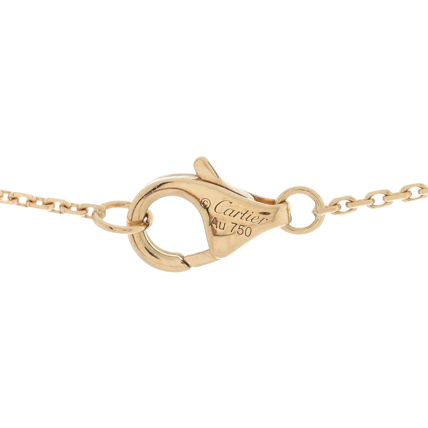 18K Yellow Gold Diamond Mother of Pearl XS Amulette de Cartier Pendant Necklace