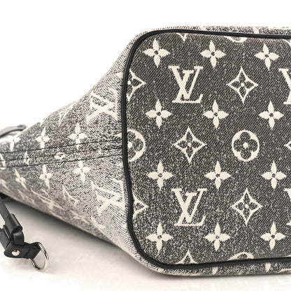 Louis Vuitton Denim Monogram Jacquard Neverfull MM Grey 7 of 8