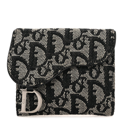 Christian Dior Monogram Compact Saddle Wallet Black 1 of 8