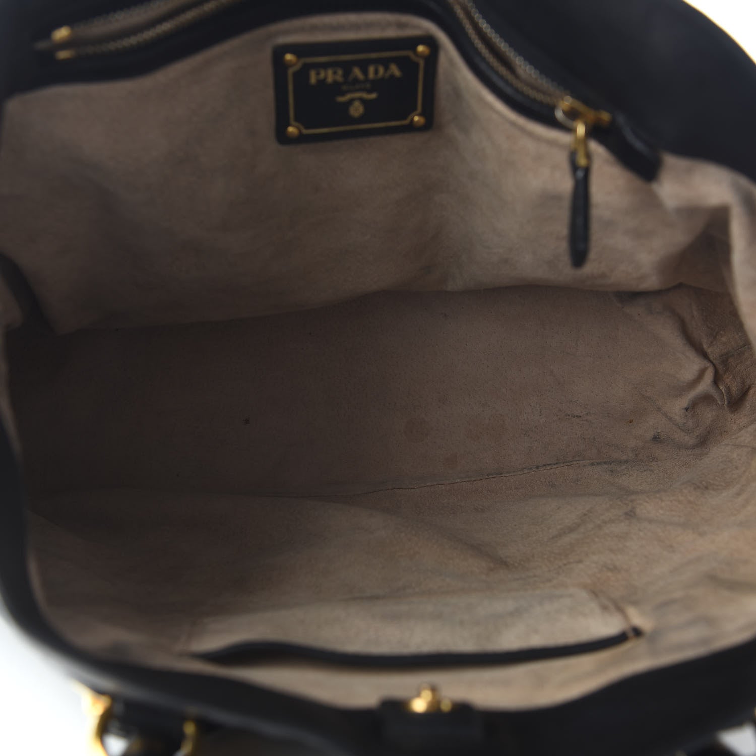 Prada Soft Calf Shopping Tote Black 4 of 7