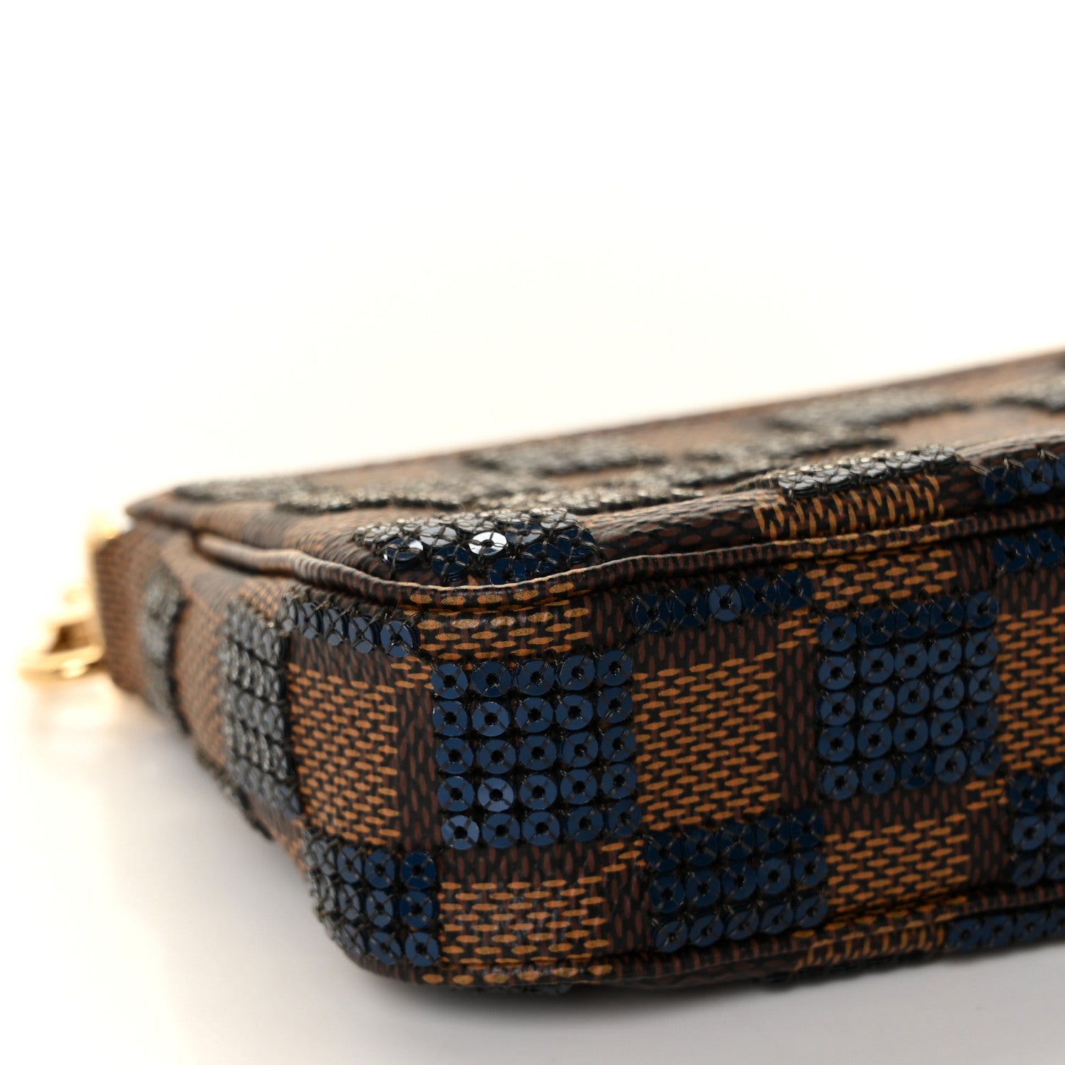 Louis Vuitton Damier Paillettes Mini Pochette Accessories Blue 7 of 9