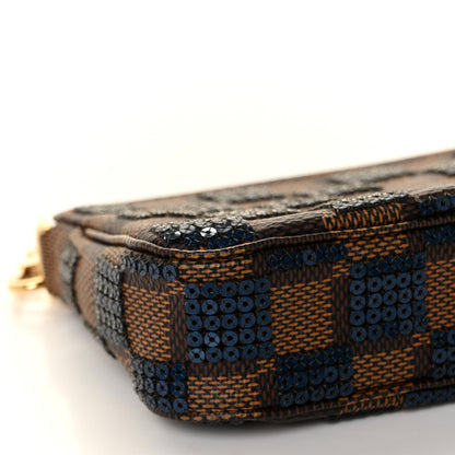 Louis Vuitton Damier Paillettes Mini Pochette Accessories Blue 7 of 9