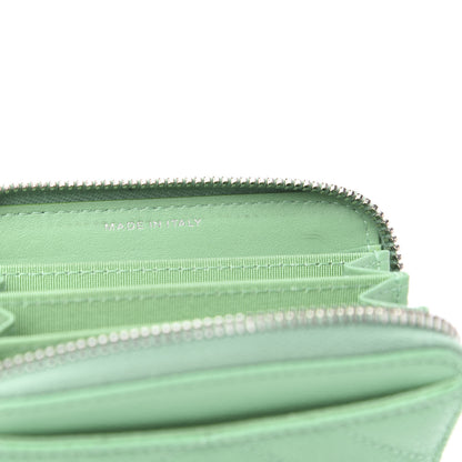 Chanel Caviar Chevron Quilted Zip Around Coin Purse Light Green 7 of 9