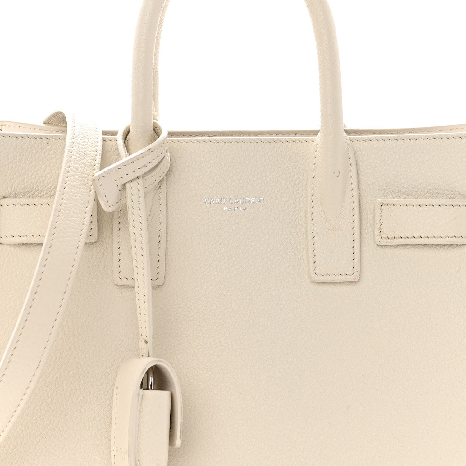 Saint Laurent Grained Calfskin Nano Sac de Jour Dove White 7 of 14