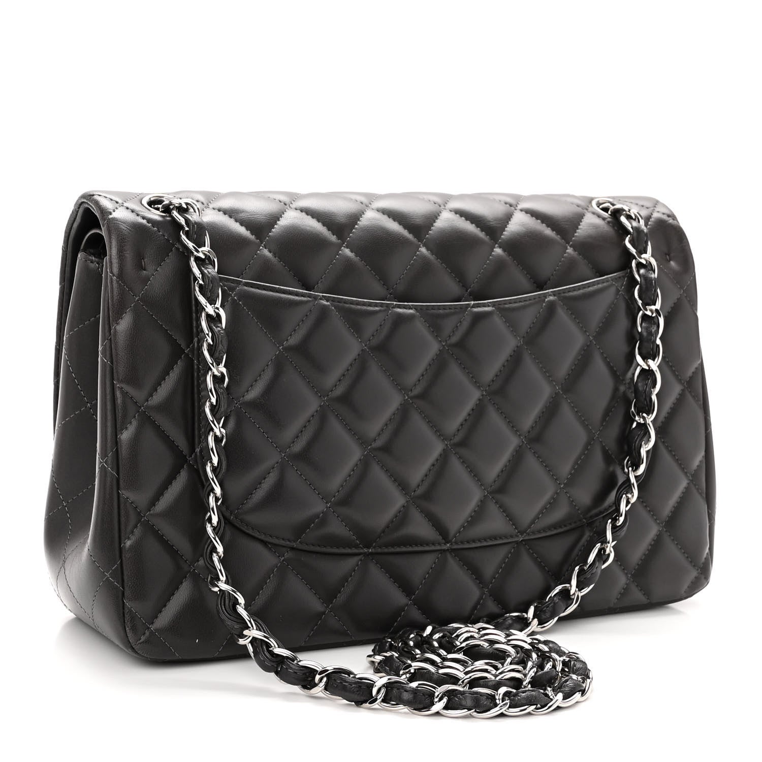 Chanel Lambskin Quilted Jumbo Double Flap Dark Grey 3 of 10