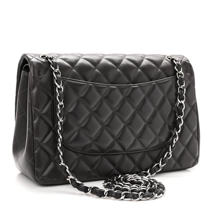 Chanel Lambskin Quilted Jumbo Double Flap Dark Grey 3 of 10