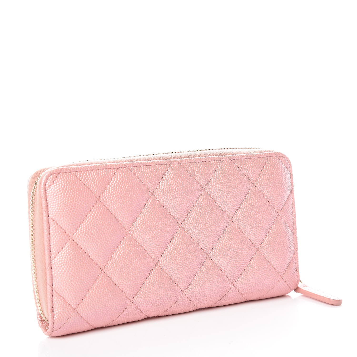 Chanel Iridescent Caviar Quilted Medium Zip Around Wallet Pink 3 of 11