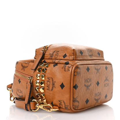 MCM Visetos Side Stud X-Mini Stark Backpack Cognac 4 of 10
