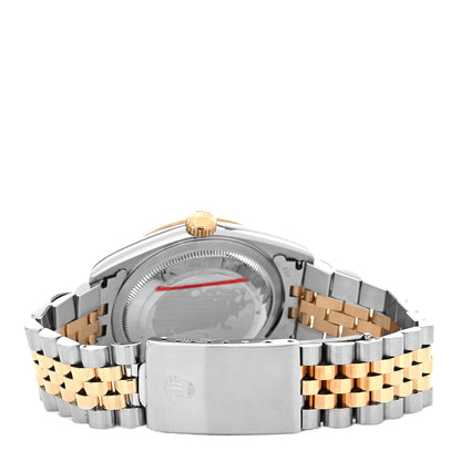 Rolex Stainless Steel 18K Yellow Gold 36mm Oyster Perpetual Datejust Watch White Roman 16233 3 of 4