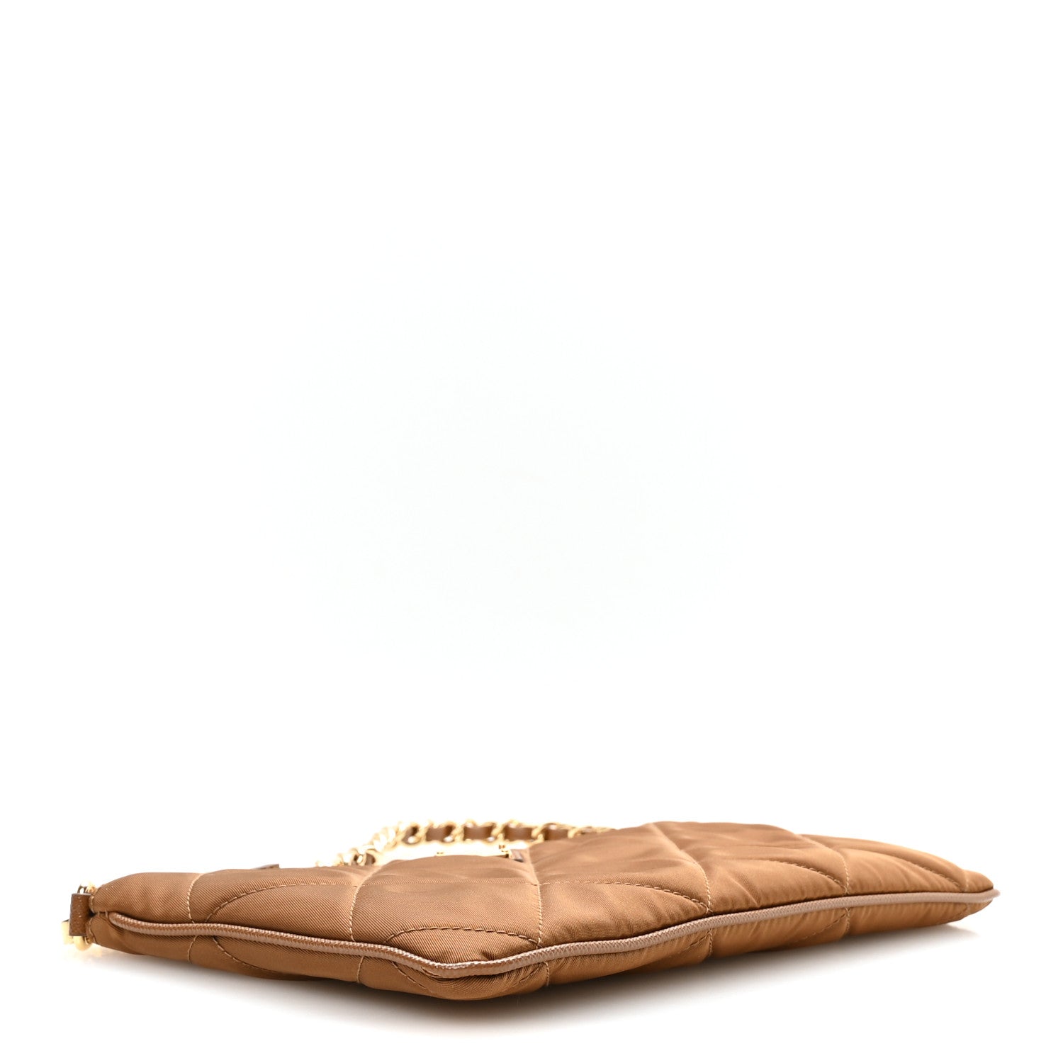 Prada Re-Nylon Tessuto Impuntu Quilted Re-Edition 1995 Chaine Pouch Brandy 3 of 11