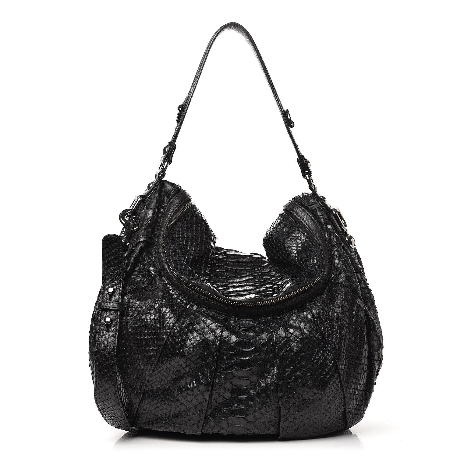 Gucci Python Icon Bit Shoulder Bag Black 1 of 10