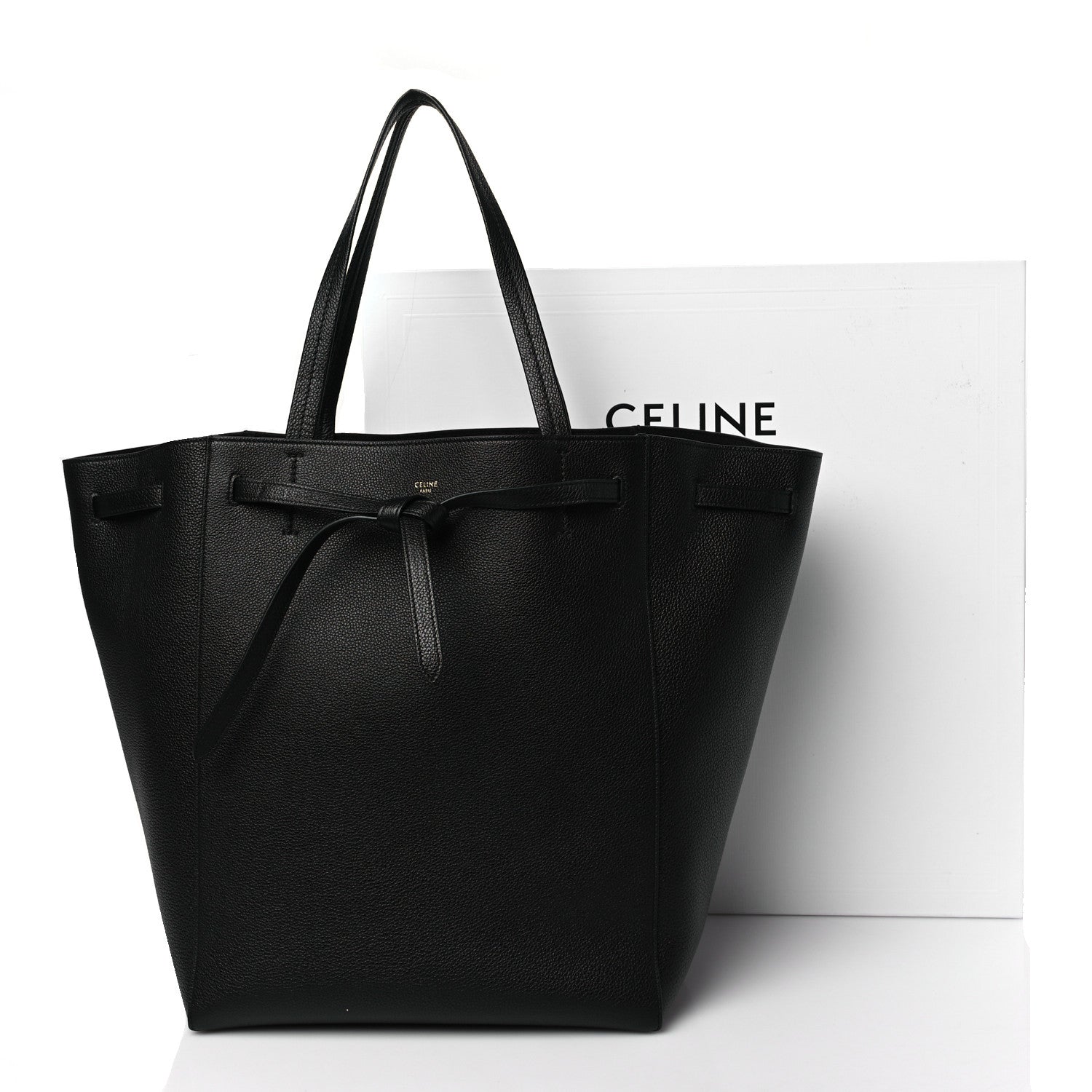 Celine Soft Grained Calfskin Medium Belt Cabas Phantom Black 9 of 9