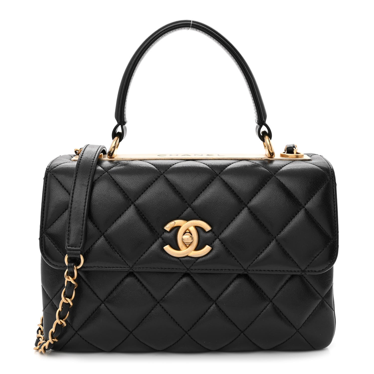 Chanel Lambskin Quilted Small Trendy CC Dual Handle Flap Bag Black 1 of 10