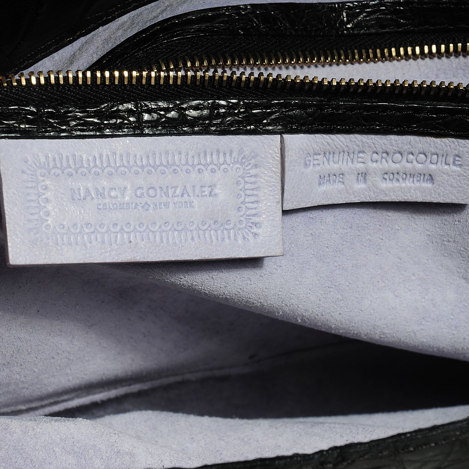 Nancy Gonzalez Crocodile Pleated Shoulder Bag Black 6 of 7