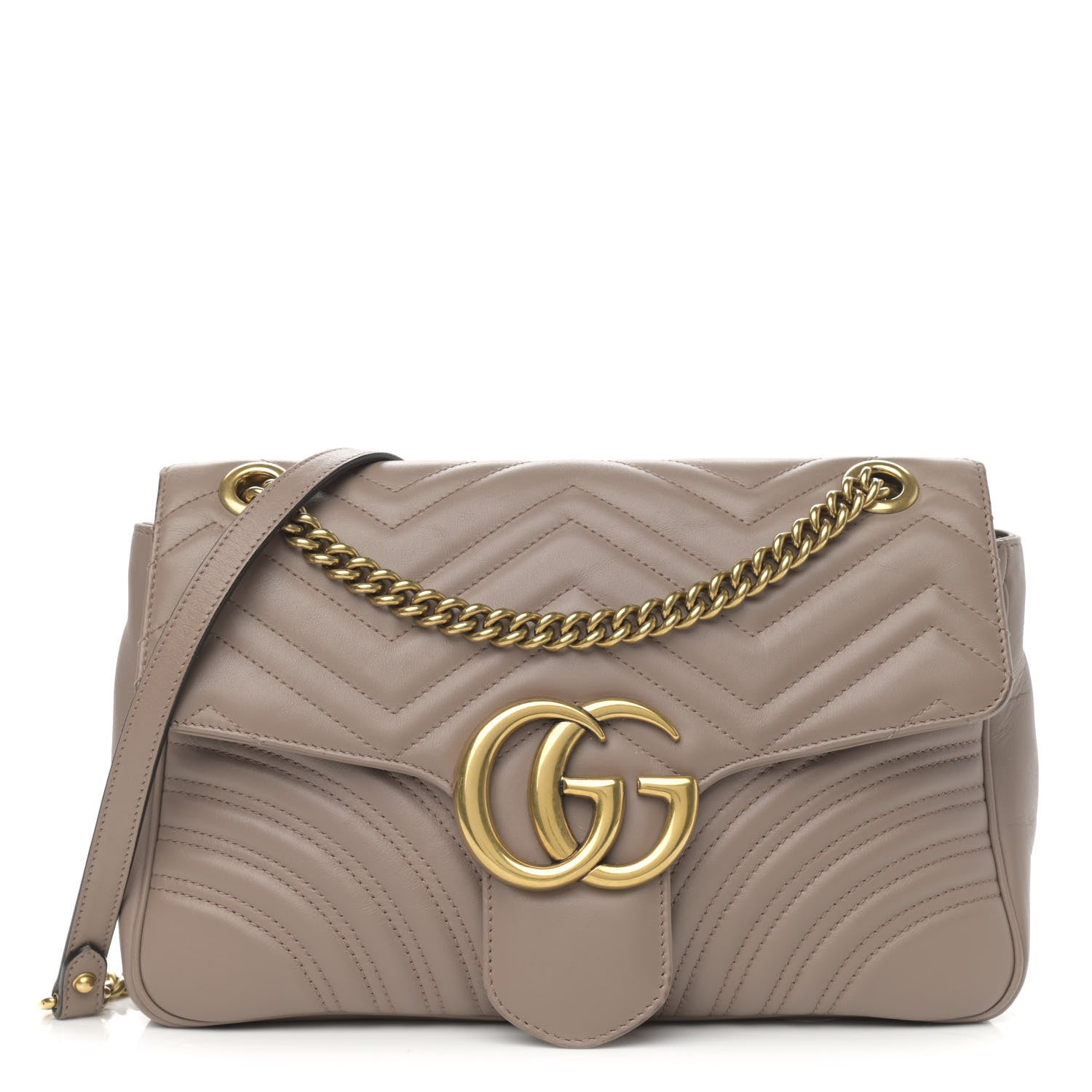 Gucci Calfskin Matelasse Medium GG Marmont Shoulder Bag Porcelain Rose 1 of 16