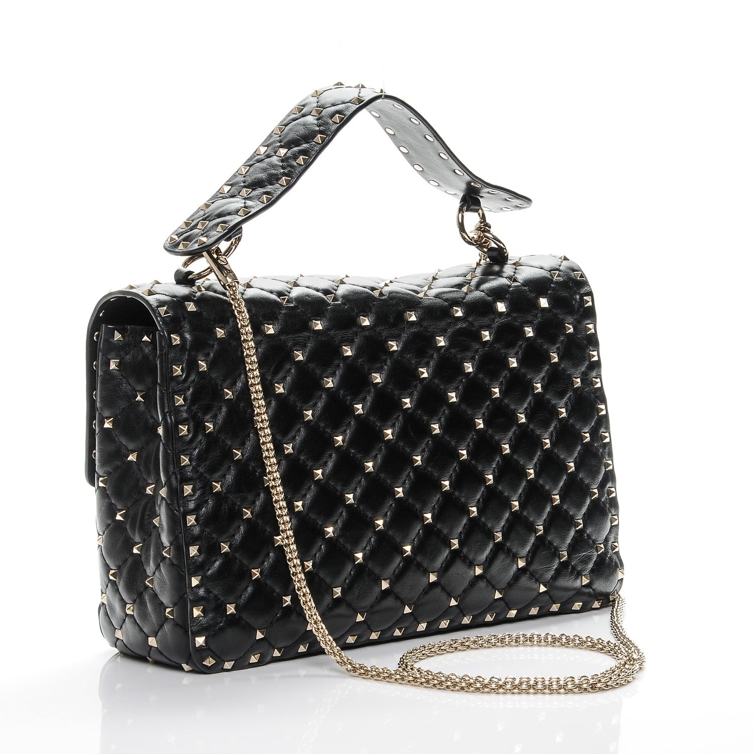 Valentino Garavani Nappa Large Rockstud Spike Shoulder Bag Black 3 of 6