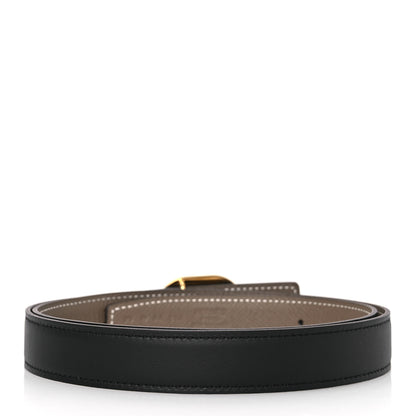 Hermes Swift Epsom 24mm Rivage Belt 85 Black Etoupe 2 of 6