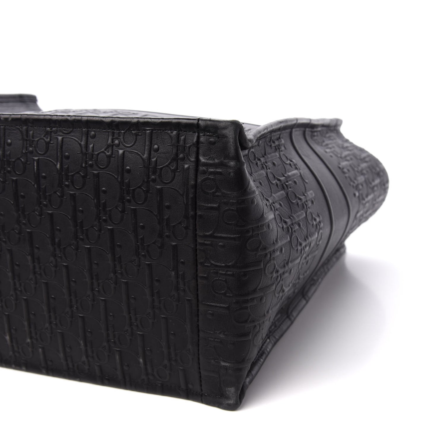 Oblique Calfskin Embossed Book Tote Black