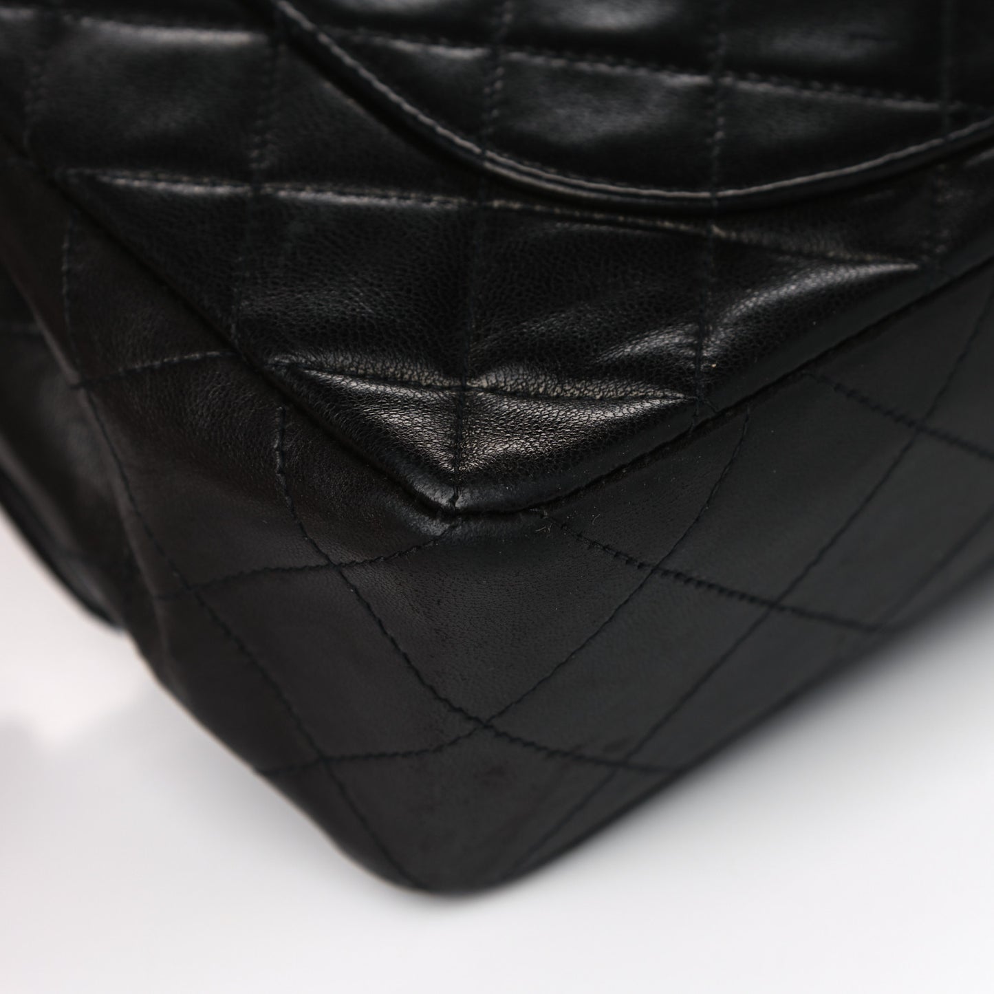 Lambskin Quilted Small Double Flap Black