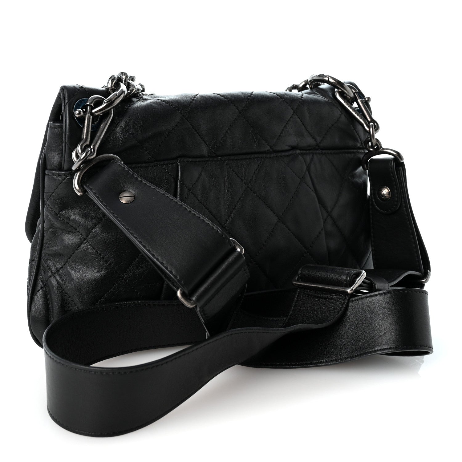 Chanel Calfskin Coco Pleats Messenger Flap Black 3 of 11