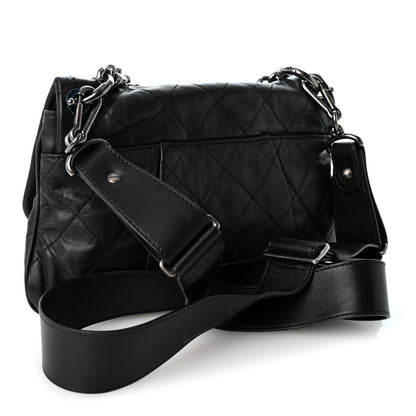 Chanel Calfskin Coco Pleats Messenger Flap Black 3 of 11