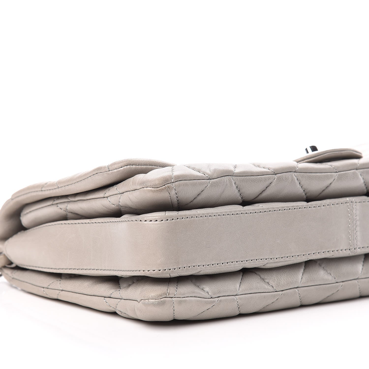 Chanel Lambskin Quilted 3 Accordion Flap Bag Grey 7 of 14