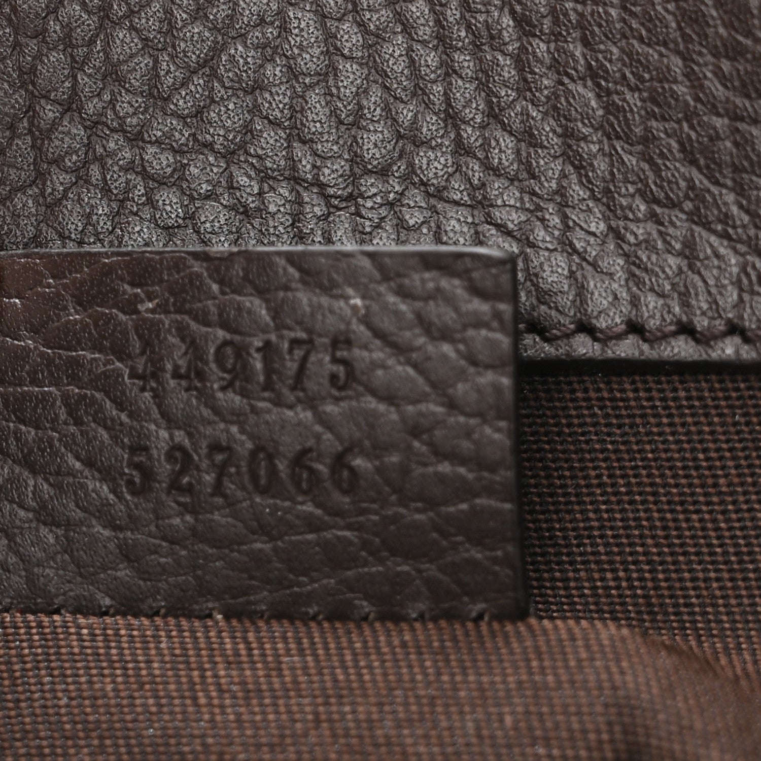 Gucci Monogram Dollar Calfskin O Drawstring Backpack Beige Ebony Testa di Moro Dark Chocolate 7 of 10