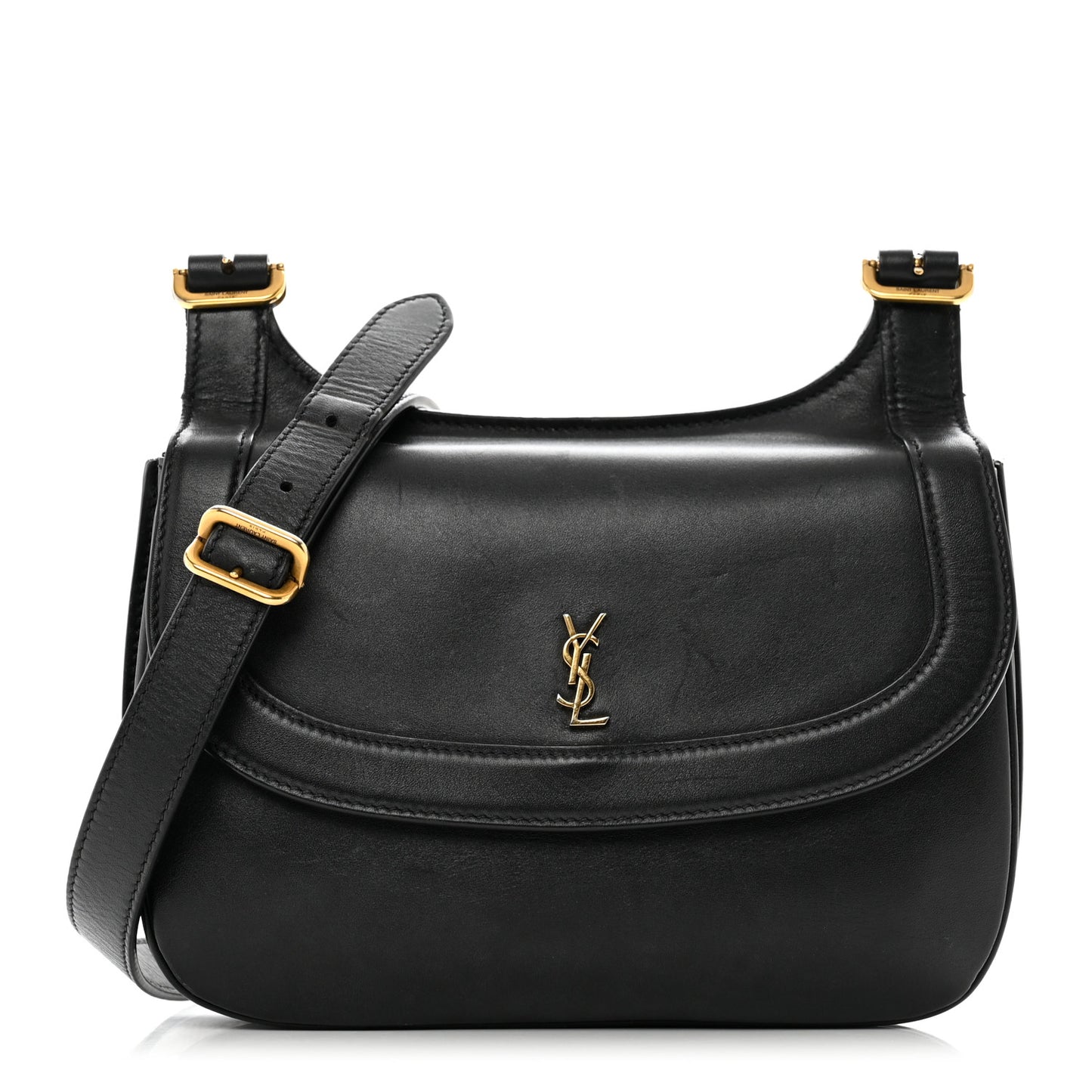 Smooth Calfskin Medium Charlie Shoulder Bag Black