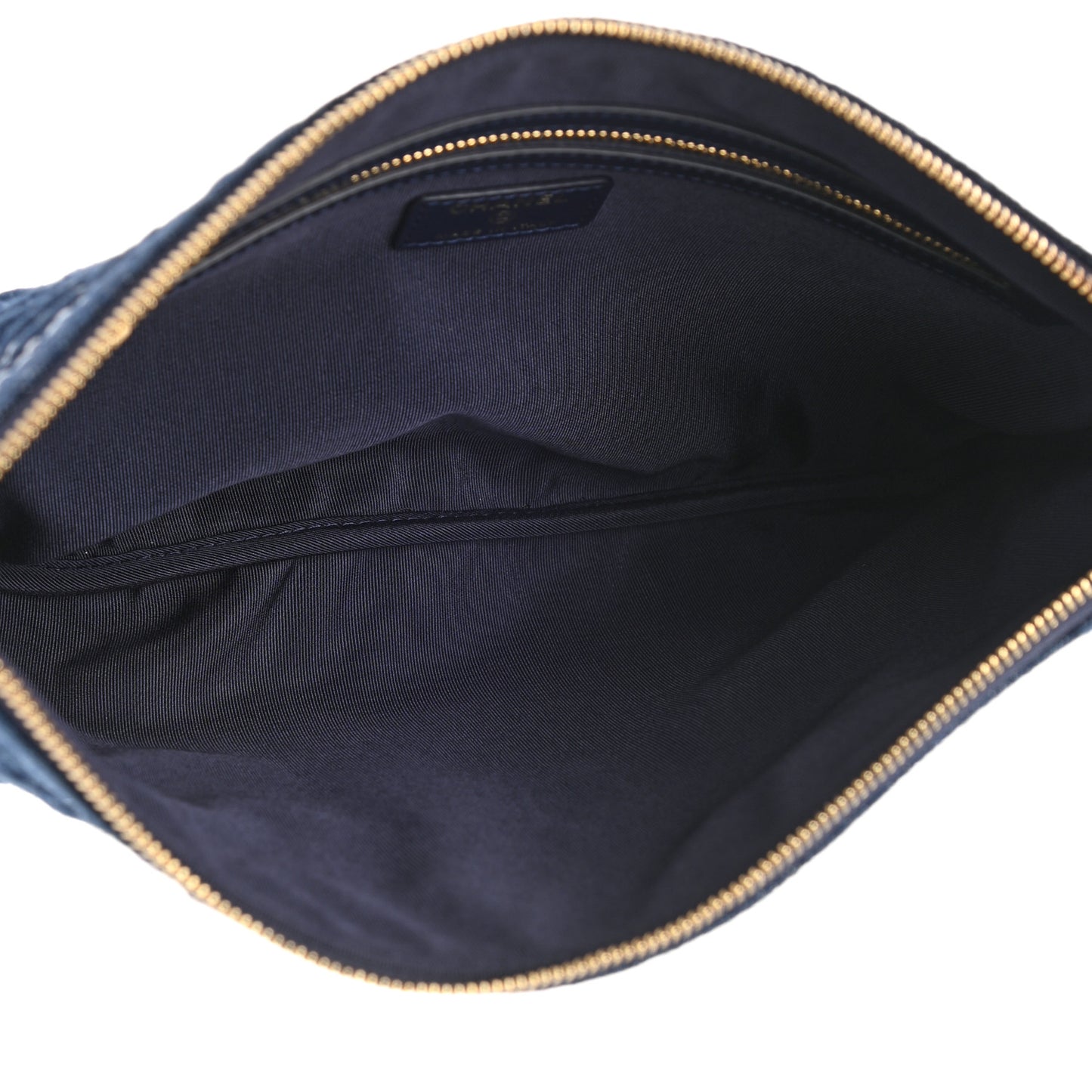 Denim Quilted Cosmetic Case Blue