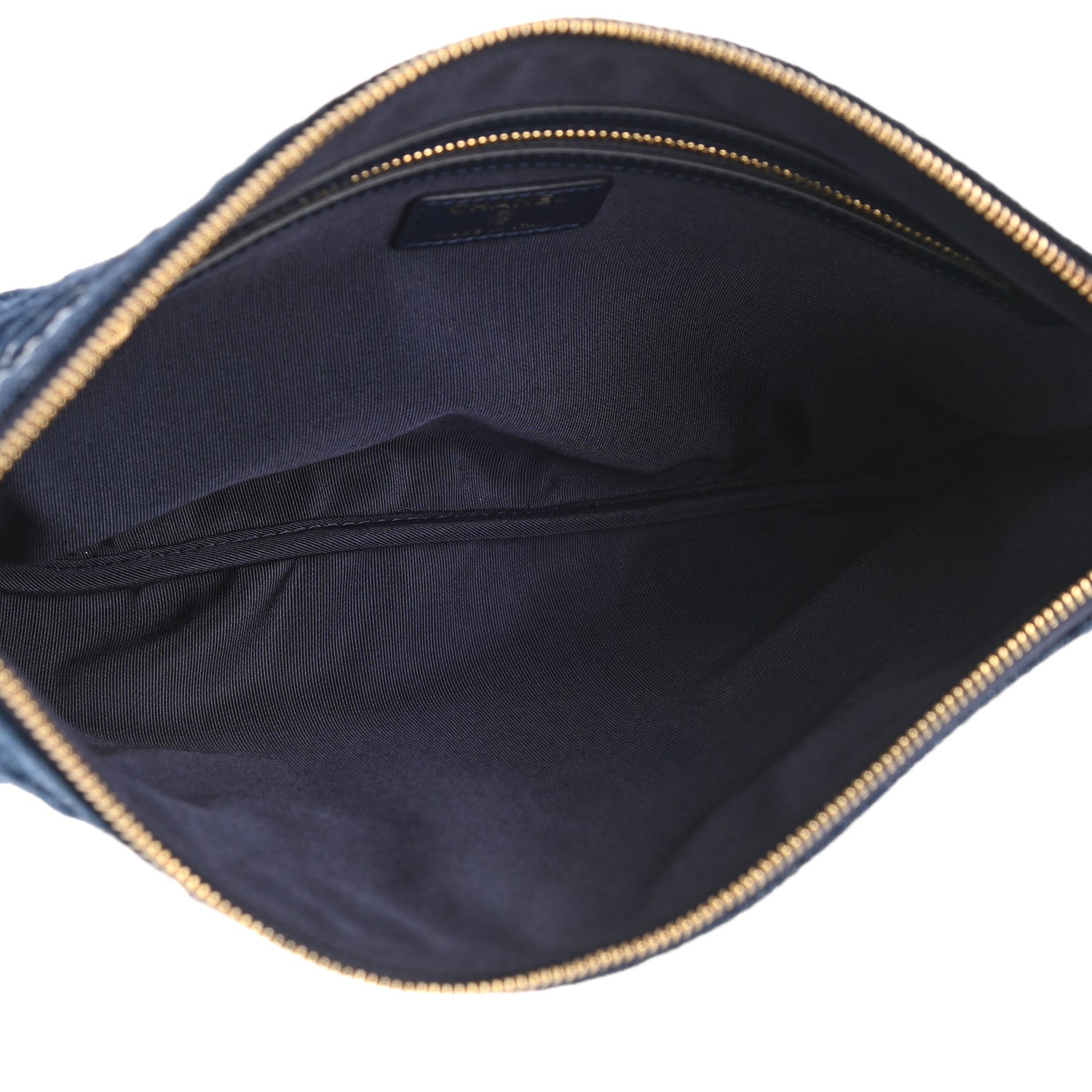 Chanel Denim Quilted Cosmetic Case Blue 5 of 8