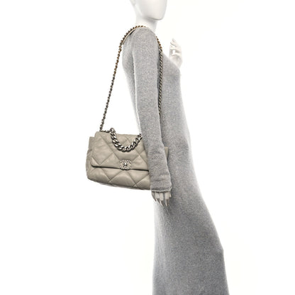 Chanel Lambskin Quilted Large Chanel 19 Flap Grey 2 of 10