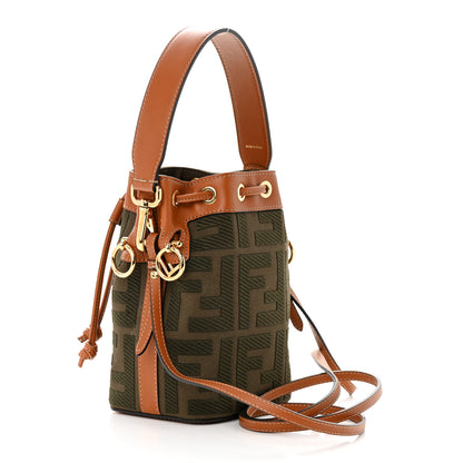 Fendi Canvas Vitello King F is Fendi FF Embroidered Mini Mon Tresor Bucket Bag Amazzonia Cuoio 3 of 10