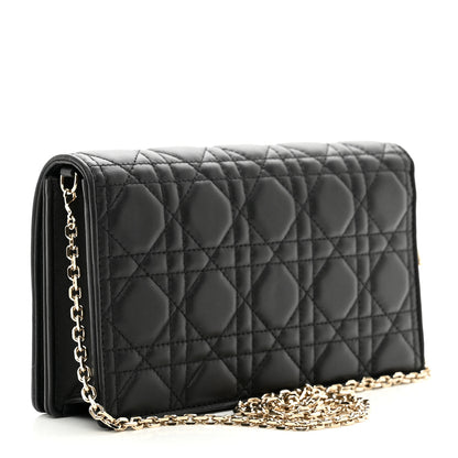 Christian Dior Lambskin Cannage Lady Dior Pouch Black 4 of 10