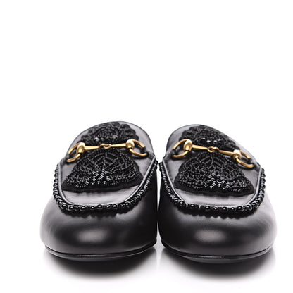 Gucci Malaga Kid Bead Embellished Womens Princetown Slippers 40 Black 2 of 10