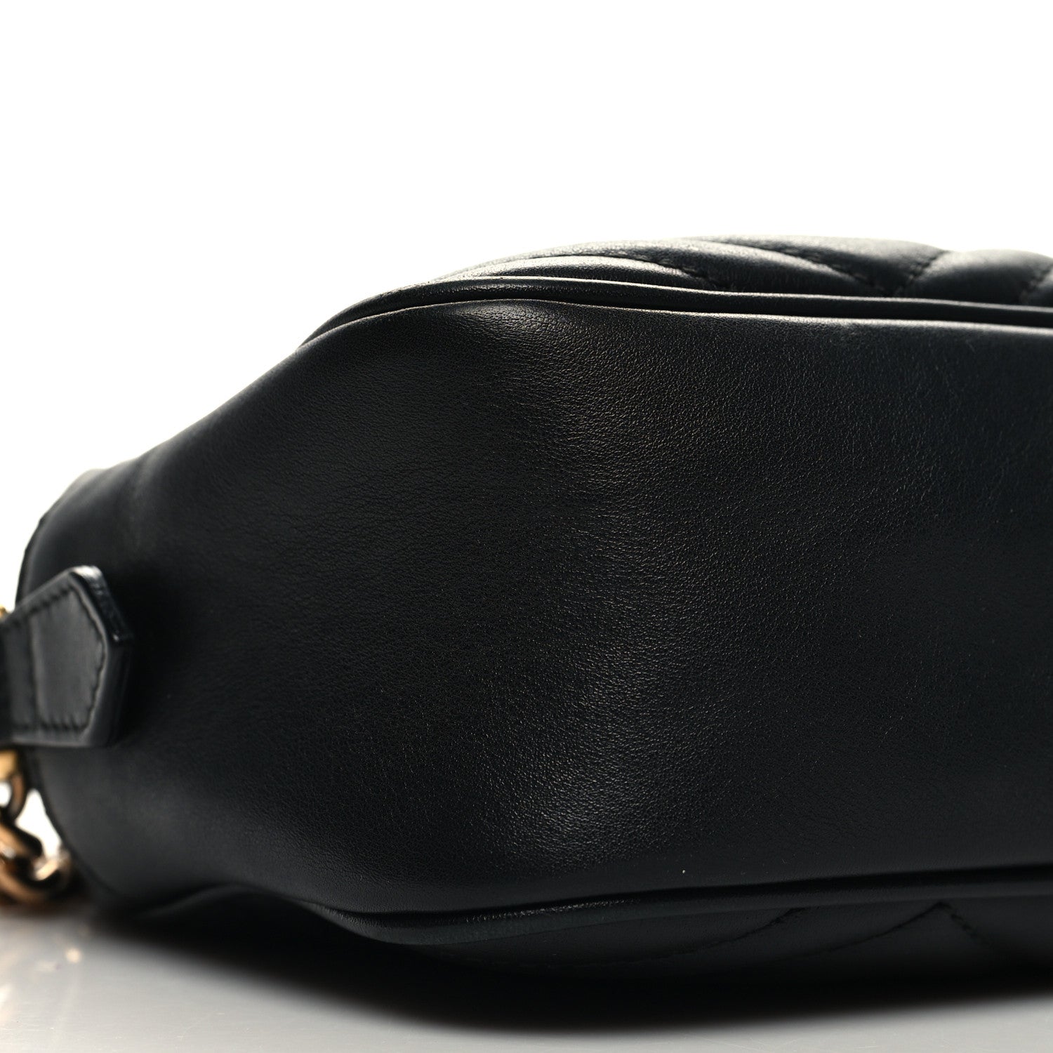 Gucci Calfskin Matelasse Small GG Marmont Chain Shoulder Bag Black 9 of 10