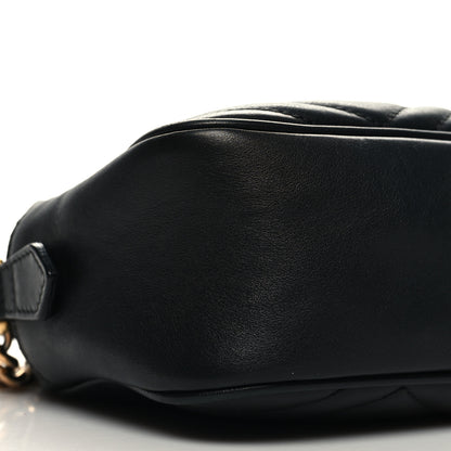 Gucci Calfskin Matelasse Small GG Marmont Chain Shoulder Bag Black 9 of 10