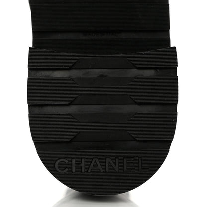 Chanel Shiny Lambskin Quilted Lace Up Combat Boots 39 Black 8 of 10