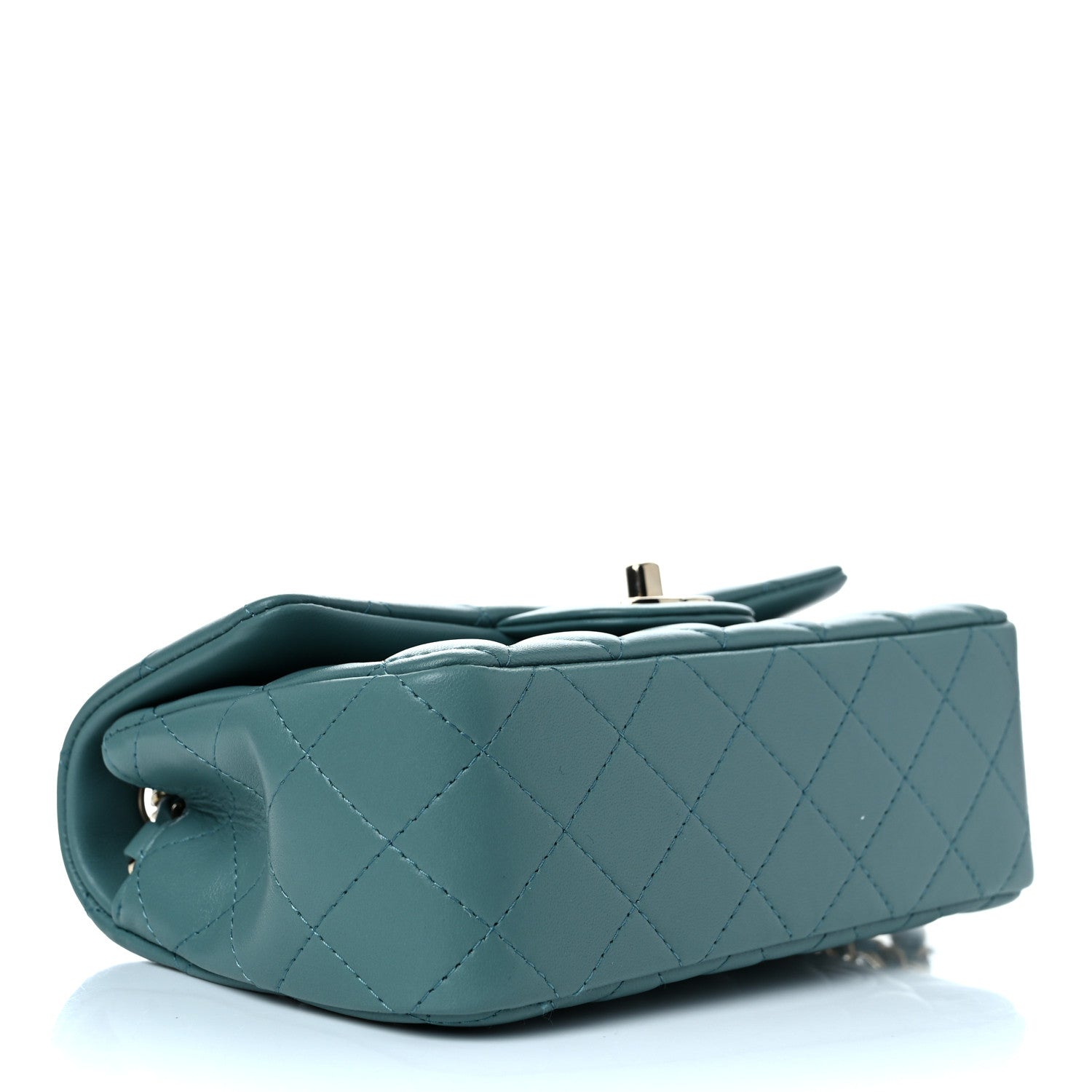 Chanel Lambskin Quilted Mini Rectangular Flap Green 4 of 13