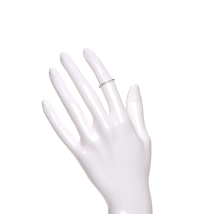 Tiffany 18K White Gold Tsavorite Metro Ring 3.75 2 of 5