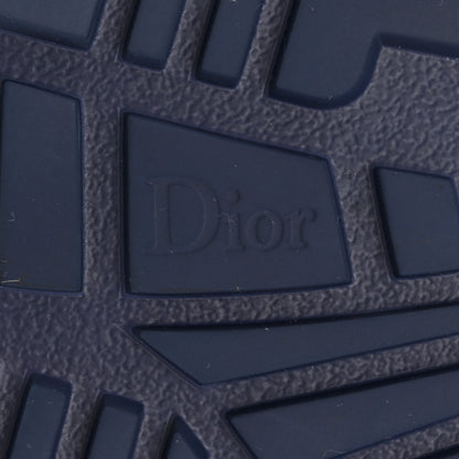Christian Dior Shearling Canvas Embroidered Dway 10mm Slide Sandals 40 Deep Blue Natural 6 of 11