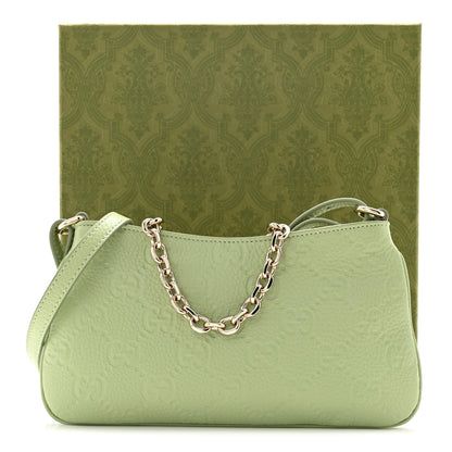 Gucci GG Grainy Calfskin Emblem Super Mini Shoulder Bag Sage Leaf 11 of 11