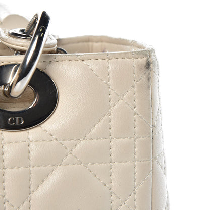 Christian Dior Lambskin Cannage Medium Lady Dior White 17 of 21