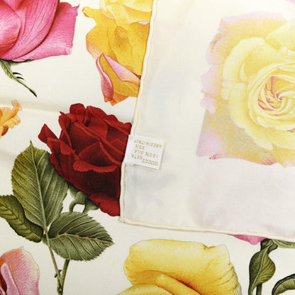 Gucci Silk Rose Print Square Scarf Multicolor 4 of 4