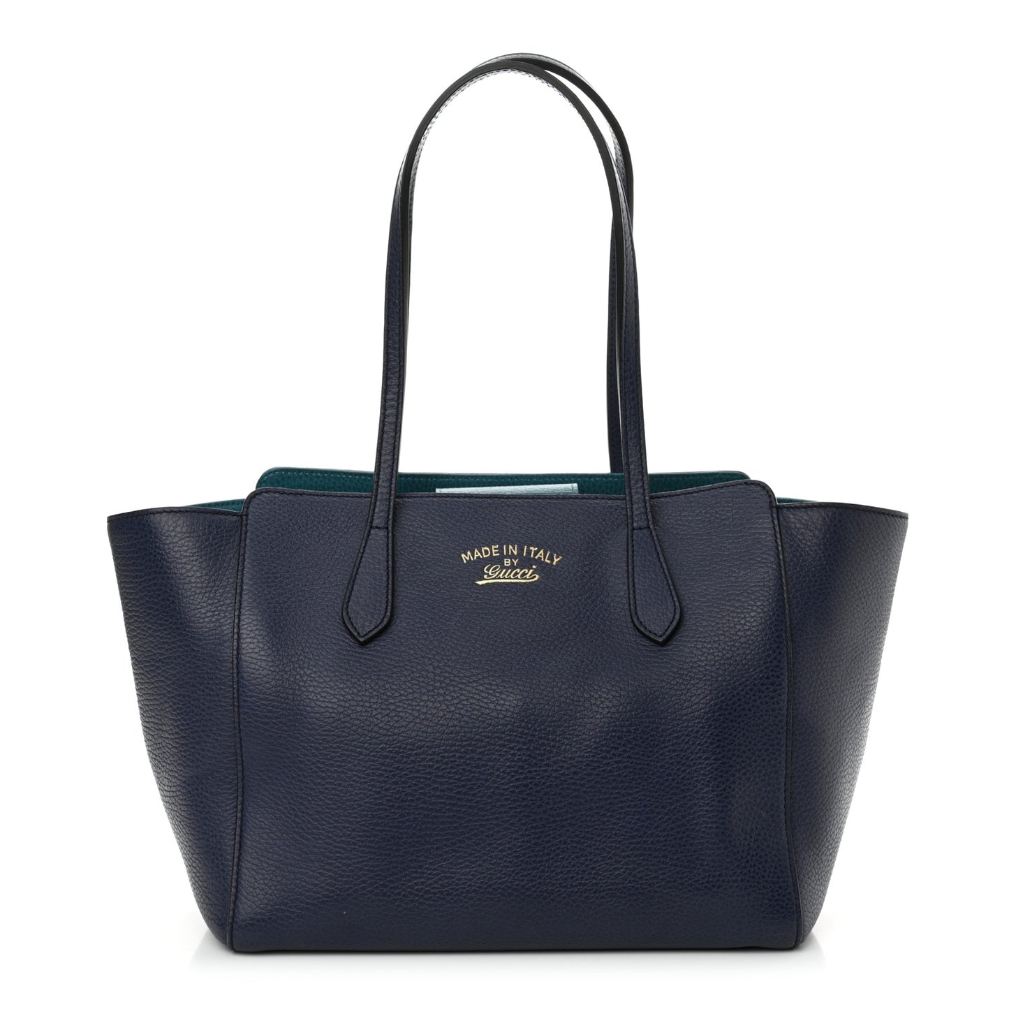 Dollar Calfskin Small Swing Tote Classic Marine Deep Cobalt
