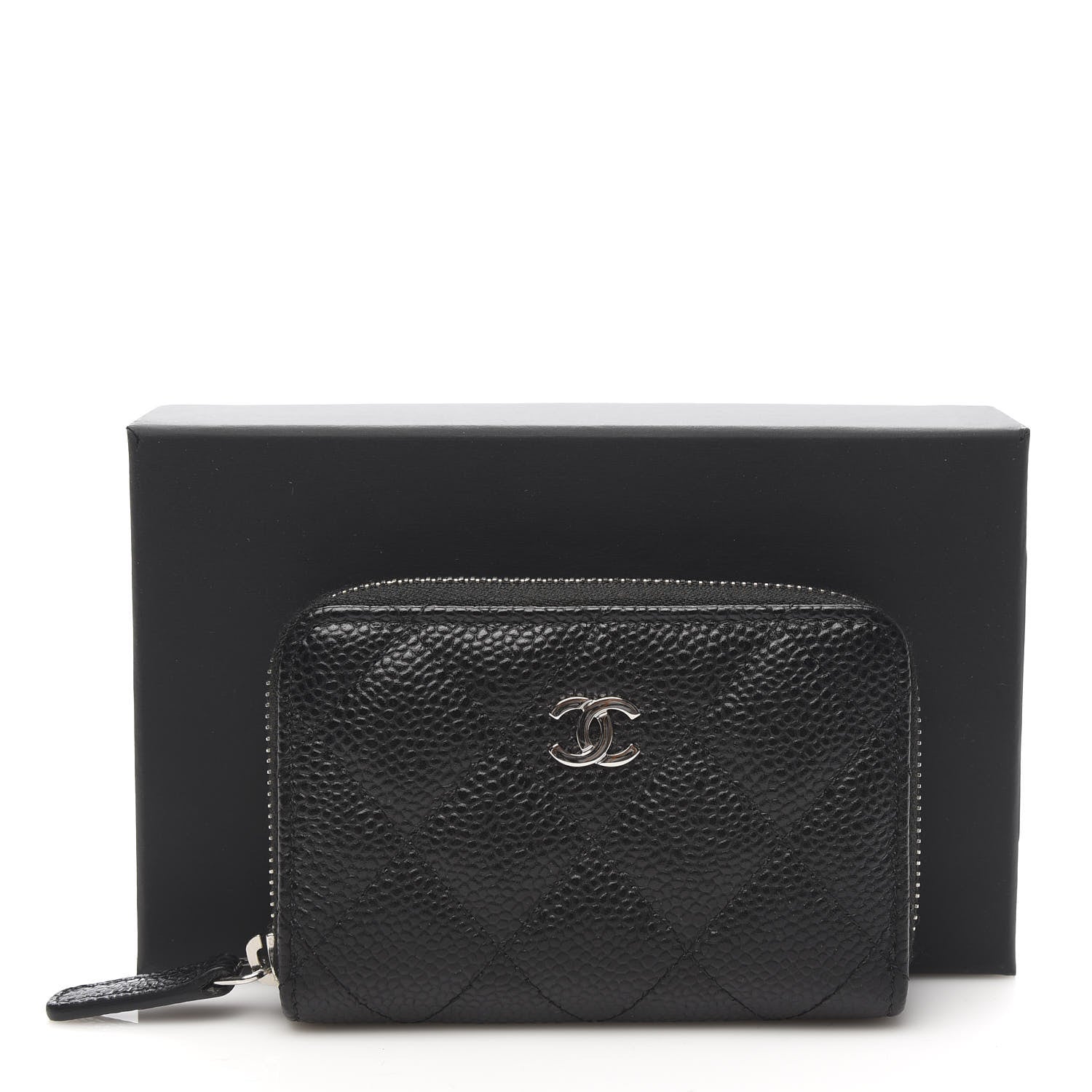 Chanel Caviar Quilted Zip Coin Purse Black 8 of 8
