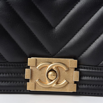 Chanel Lambskin Chevron Quilted Small Boy Flap Black 8 of 11