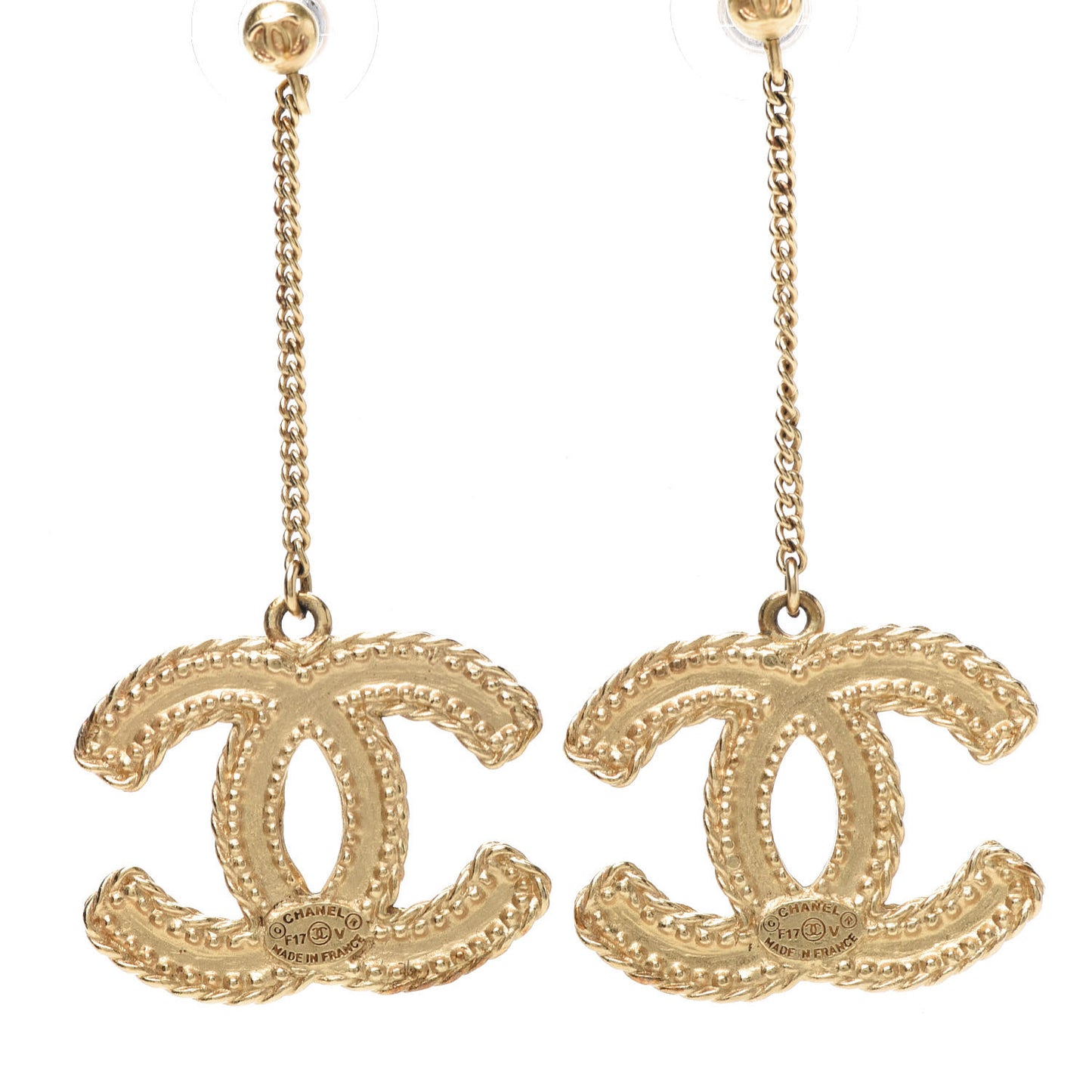 CC Drop Earrings Matte Gold