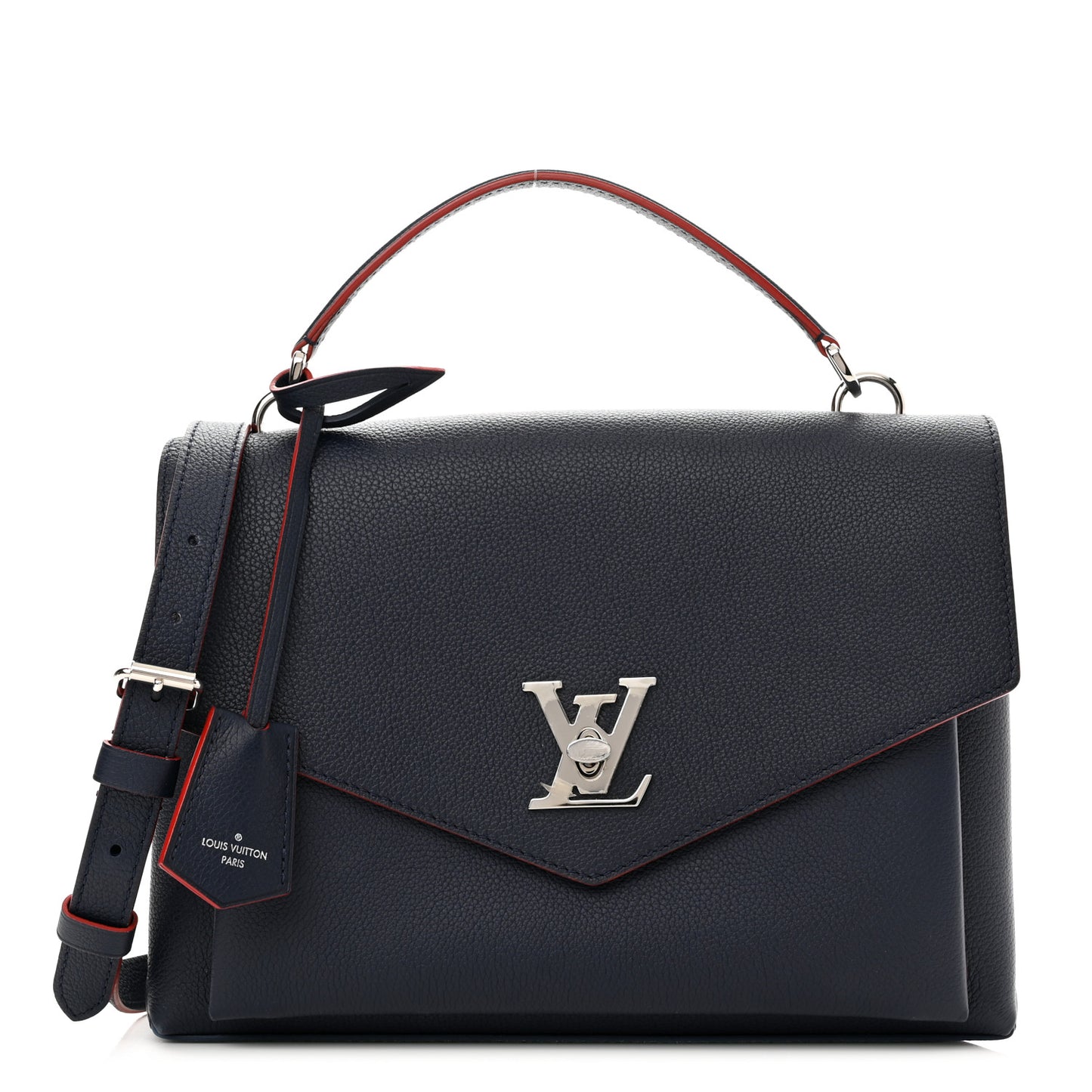 Soft Calfskin My Lockme Top Handle Marine Rouge