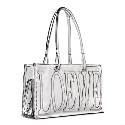 Loewe Calfskin Medium Shopping Tote White 2 of 15