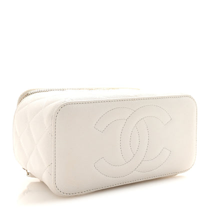 Chanel Caviar Quilted Small Vanity Case With Chain White 4 of 11
